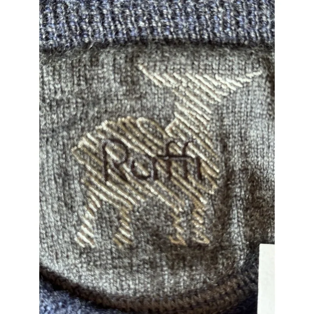 Raffi Men’s 100% Merino Wool Pullover Sweater Sz Medium Large Blue Fall Winter